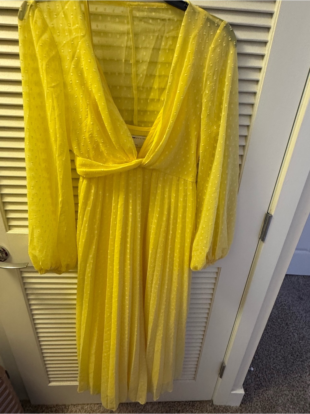ASOS Yellow Maxi Dress with Plissé Skirt